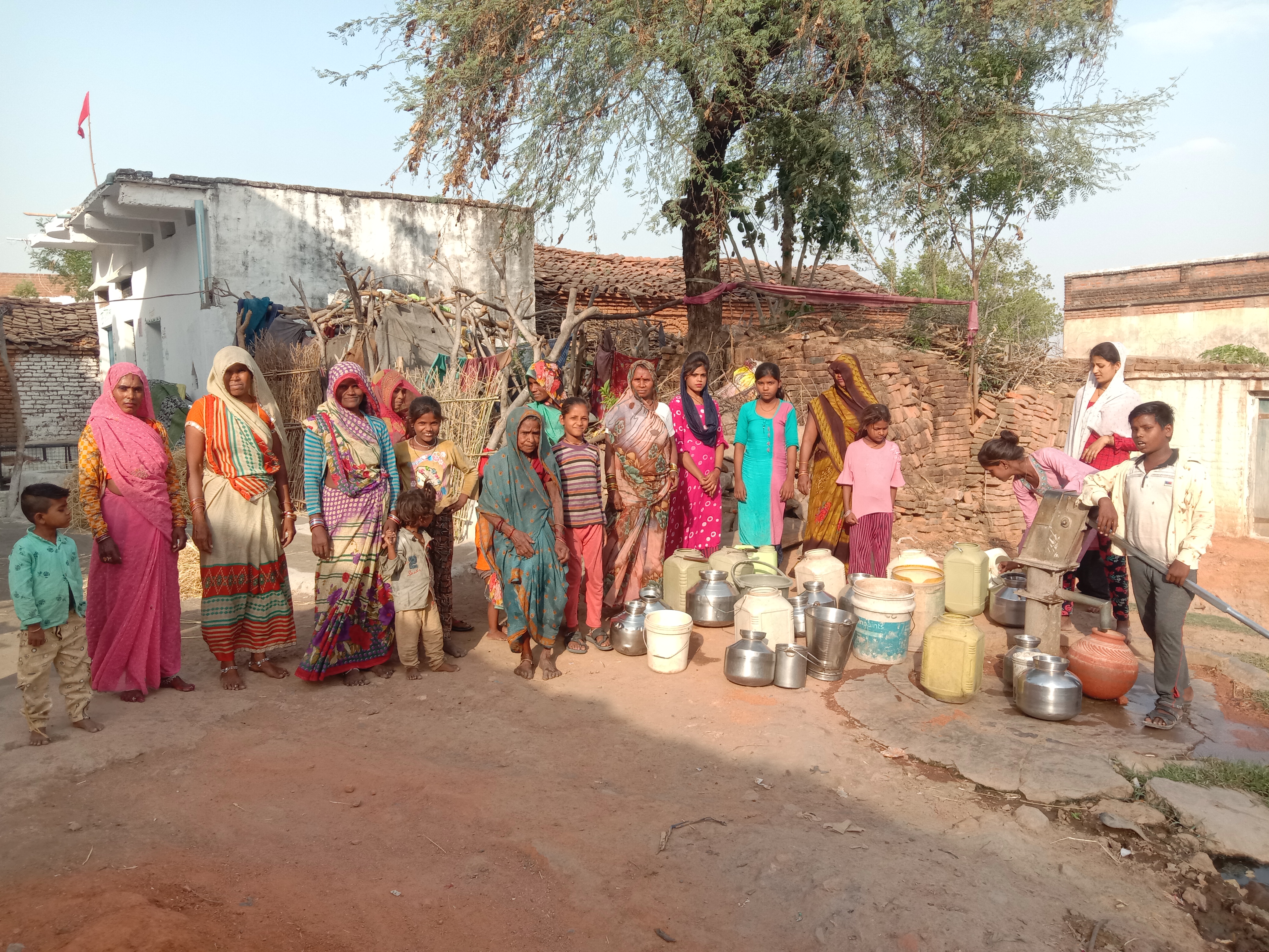Water is available at hand pumps by waiting in line for hours