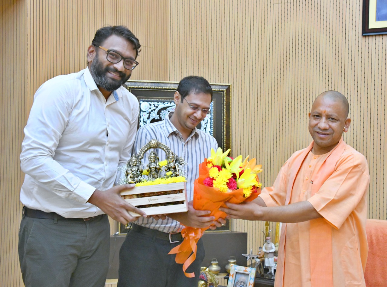 Koo App Founder and Co Founder with Yogi Adityanath CM UP
