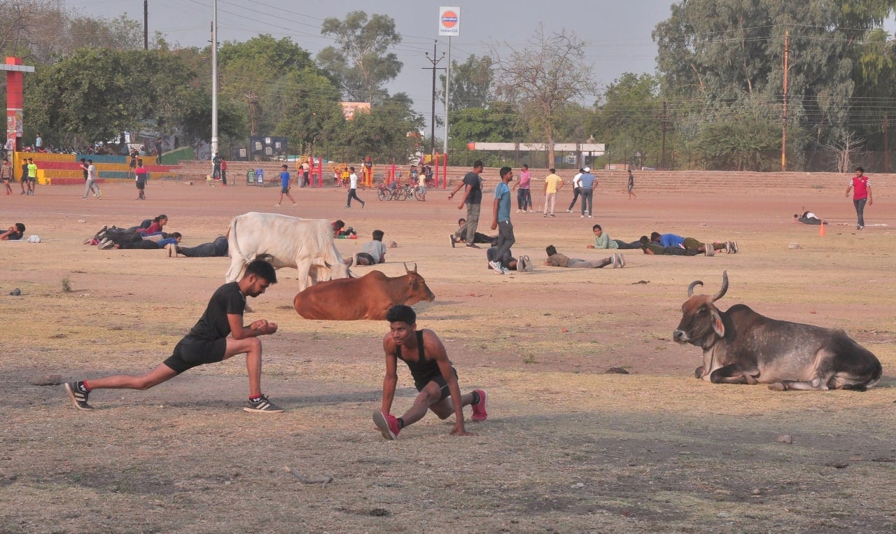 Sports talents flourishing in the field covered with cow dung