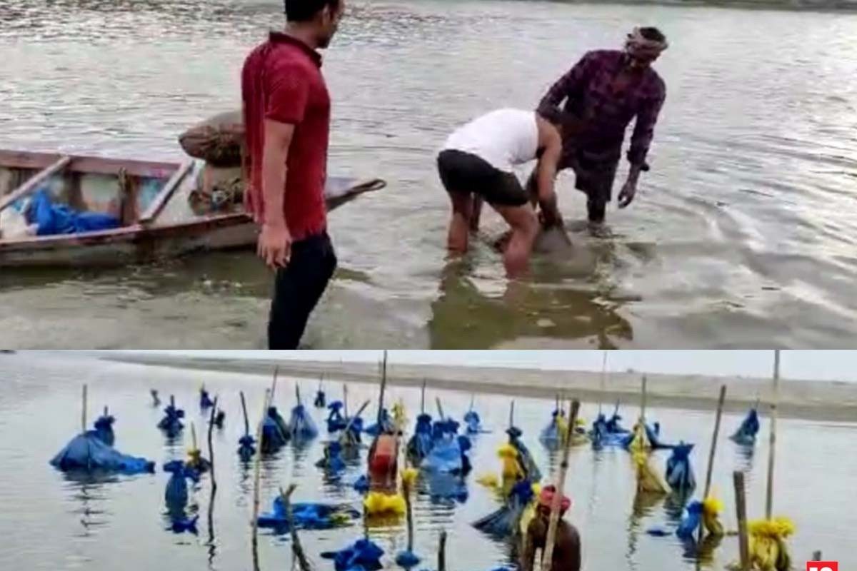 बिहार में मछलियों की जगह गंगा नदी में मिल रही अवैध शराब, उत्पाद विभाग ने किया नष्ट