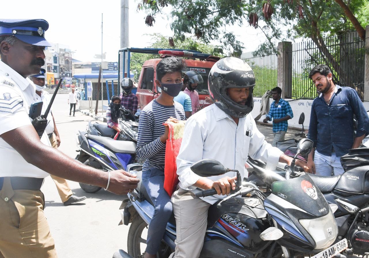 without helmet Fine collected from traffic rules offenders