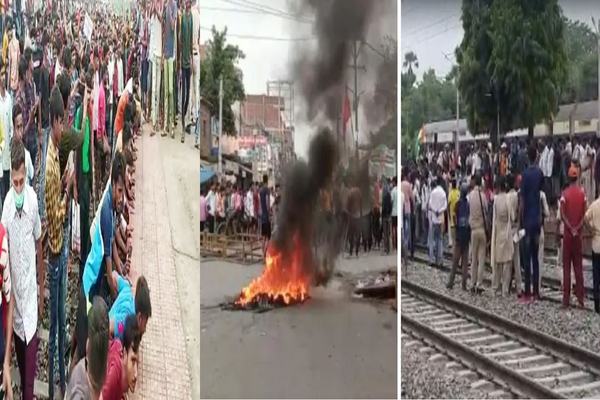 Agneepath Scheme Protest Students Stone pelting In Jehanabad Train Stopped In Arrah