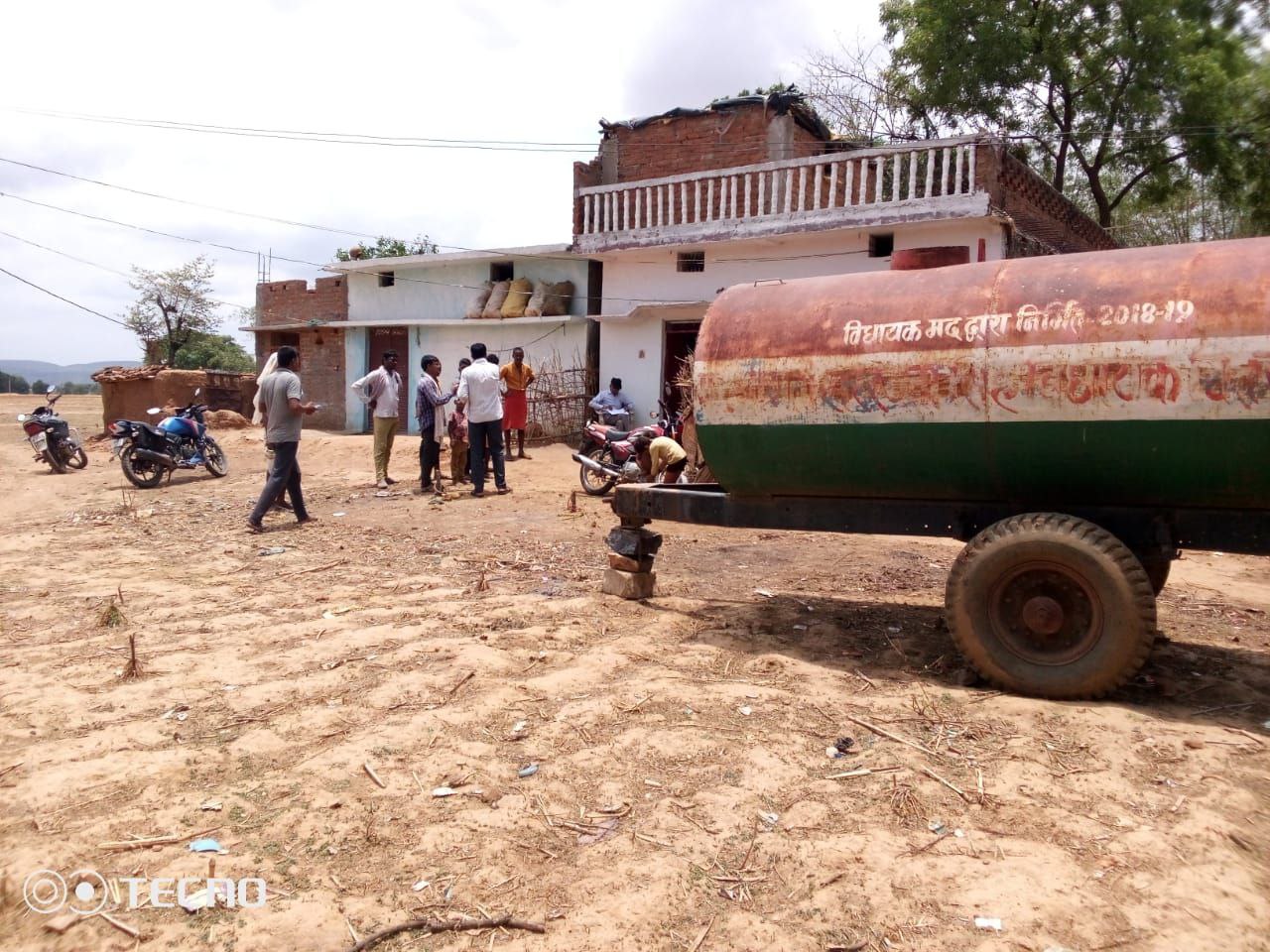Water tanker reached tribal settlement, facility for bathing ghat