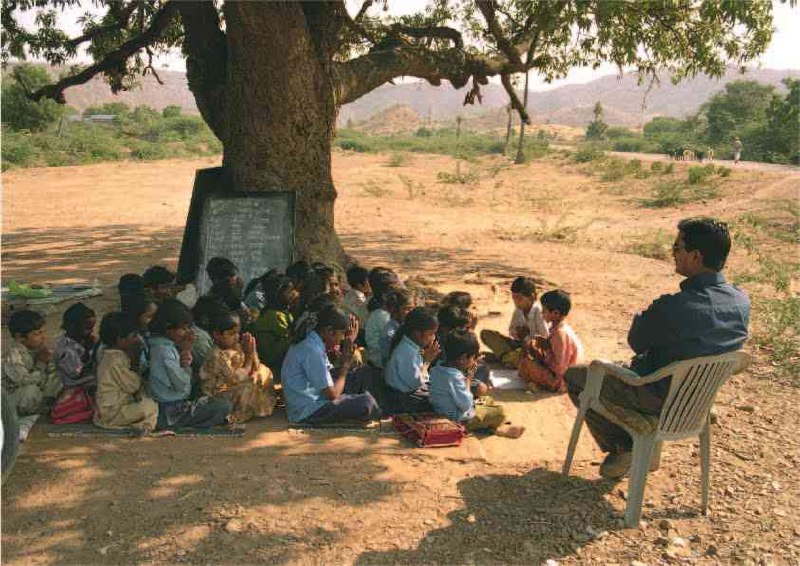 Primary school Students forced to study under the Tree (File Photo)