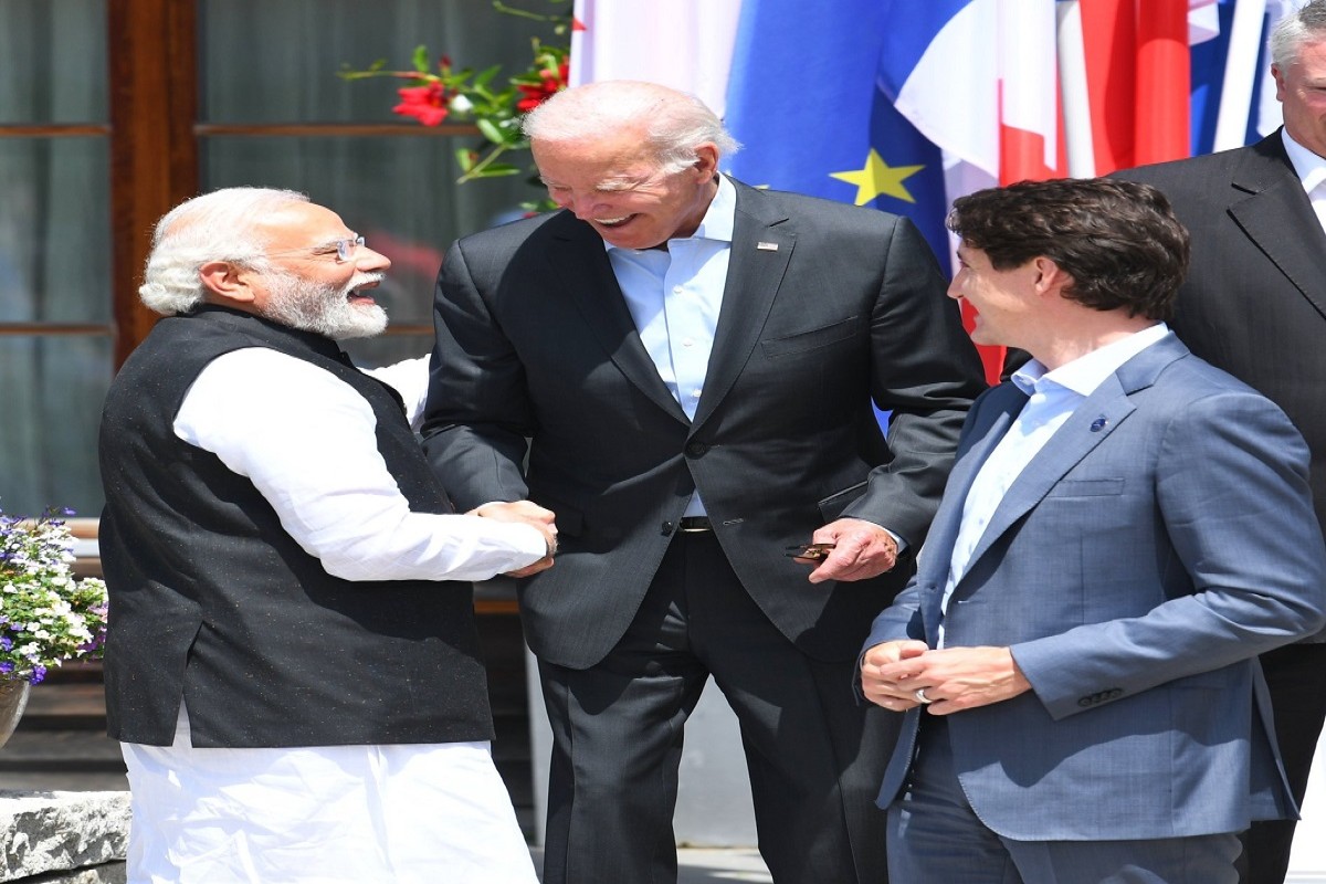 US President Joe Biden Walked Up To PM Modi To Greet G7 Summit Germany Watch Video