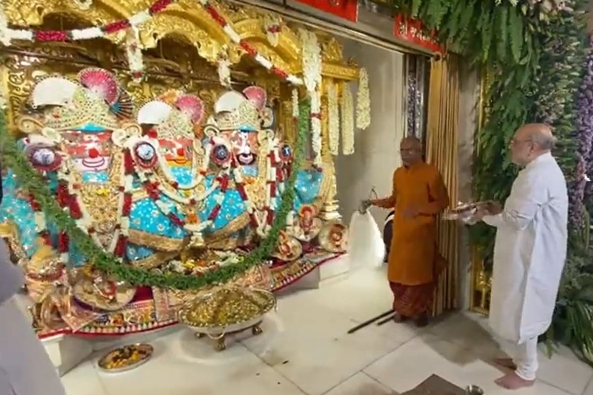 Jagannat Rath Yatra 2022 Amit Shah Performs Mangal Aarti At Shree Jagannathji Temple In Ahmedabad
