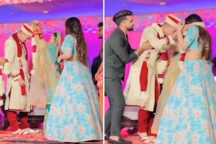 Drunk groom putting varmala around sister in law instead of bride, video viral