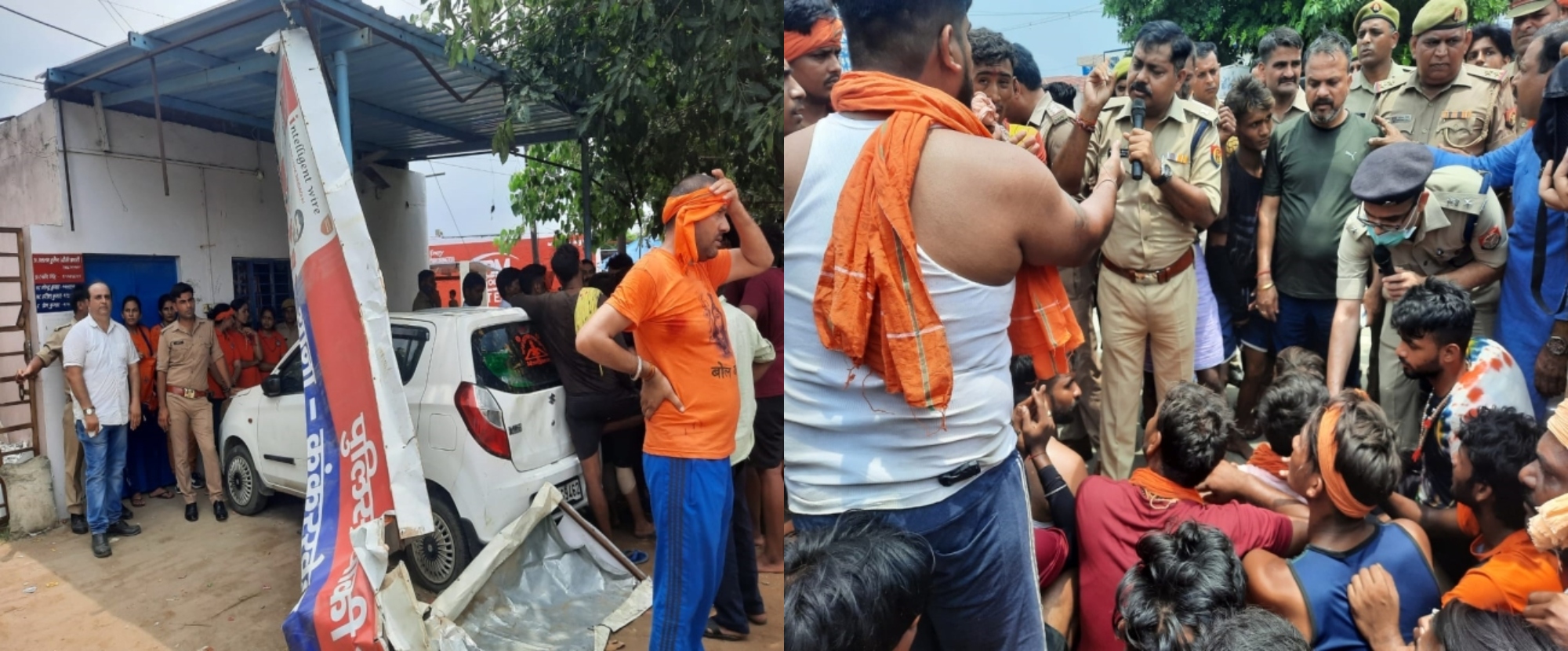 Kanwar Yatra 2022 Meerut:  कांवड़ खंडित होेन पर कांवड़ियों ने एनएच 58 किया जाम, चौकी में तोड़फोड़