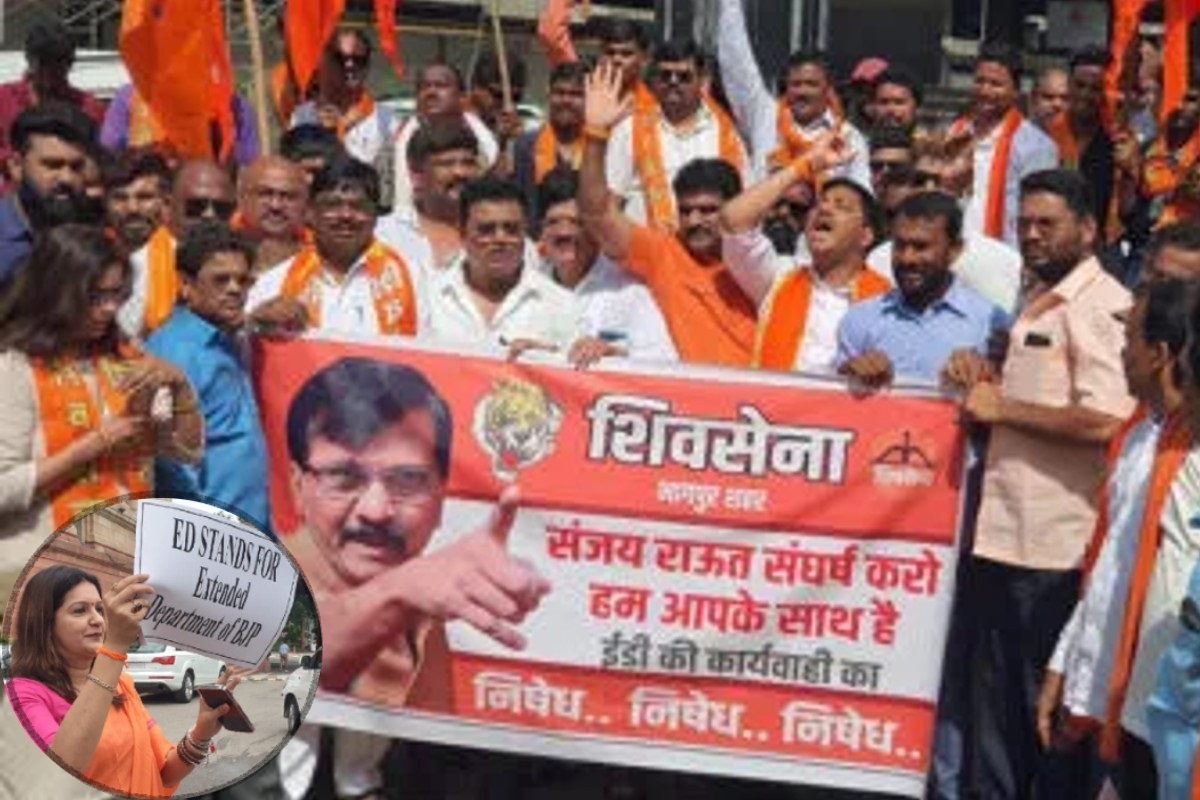 Shiv Sena protest against ED's action on Sanjay Raut