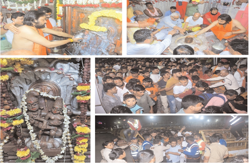 The doors opened at 12 o'clock on Nagpanchami, Shri Nagchandreshwar was worshipped.