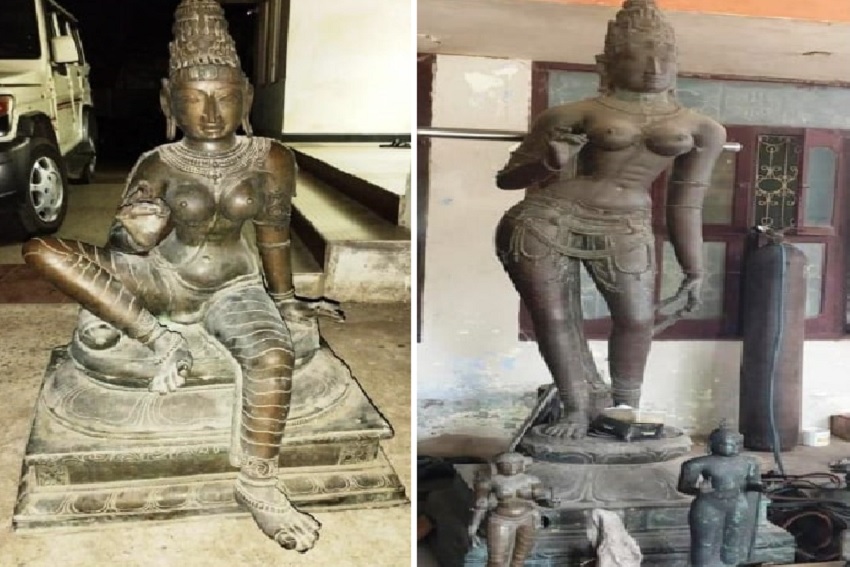 एक हजार साल पुरानी मूर्तियां बरामद, कीमत करोड़ों  में