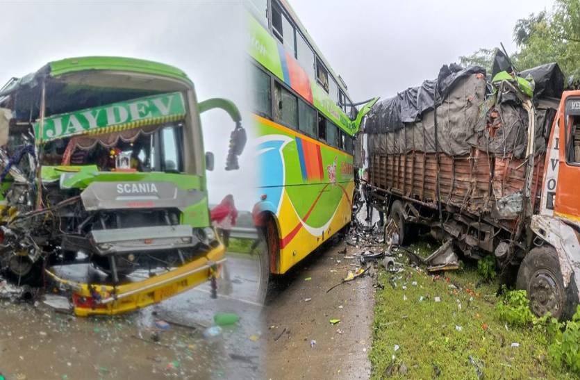 गुजरात से कोलकाता जा रही बस हुई हादसे का शिकार, ट्रक से टकराई