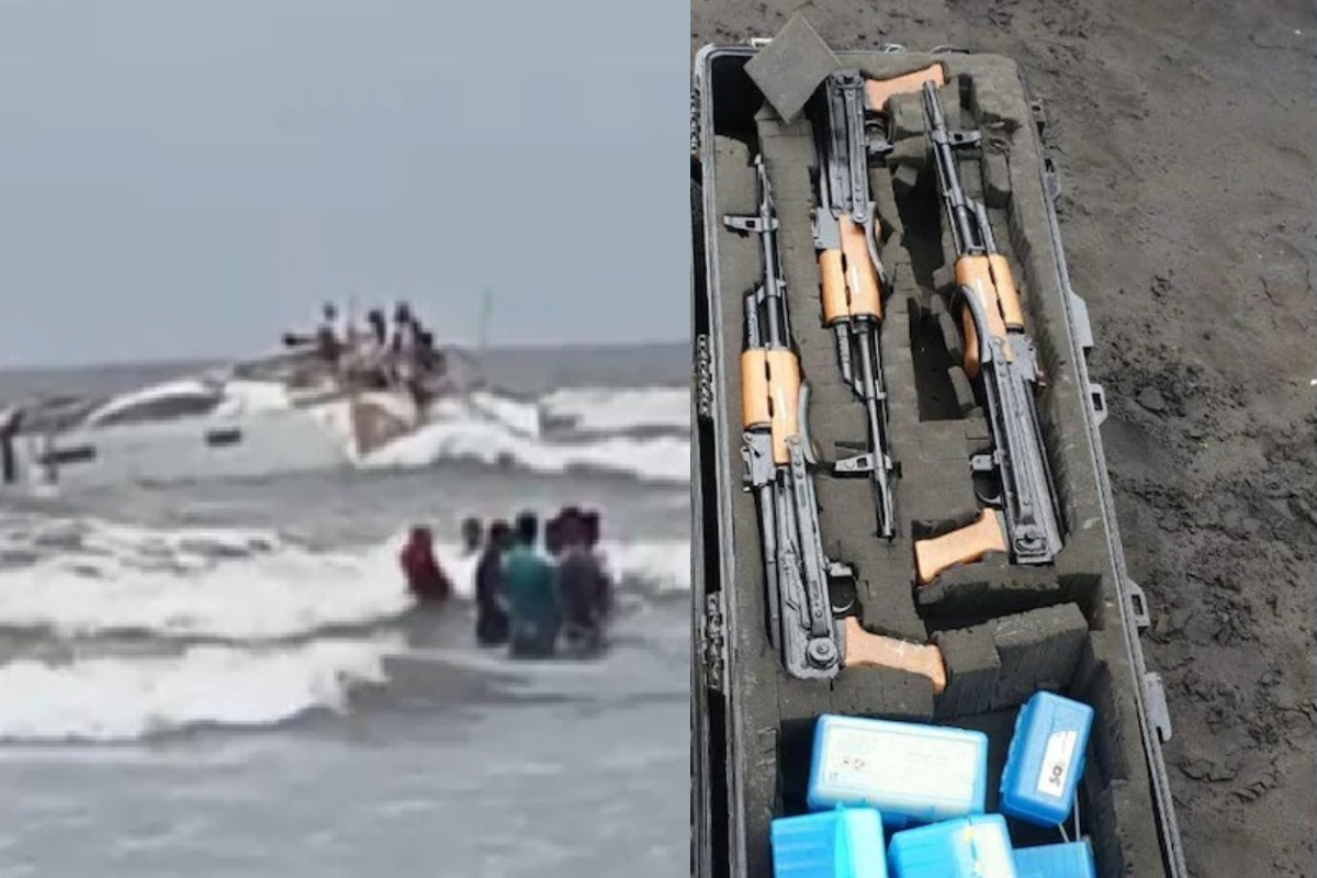 Maharashtra News: महाराष्ट्र के रायगढ़ में संदिग्ध नाव मिलने से हडकंप, AK 47 सहित कई हथियार हुए बरामद