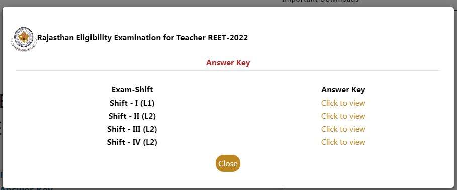 reet ki answer key