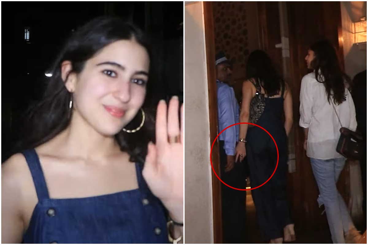 sara ali khan touch security guard in inappropriate manner video viral