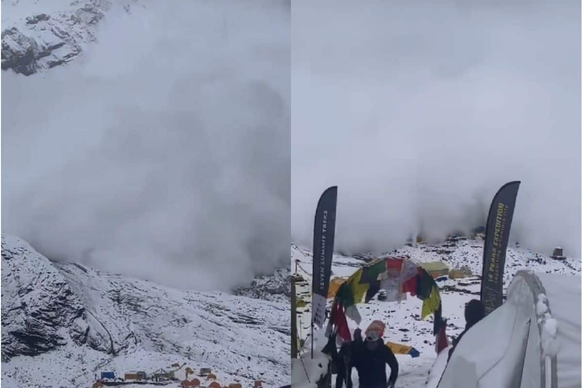 नेपाल में हिमस्खलन की चपेट में आया माउंट मानसलू बेस कैम्प, पिछले हफ्ते हुई थी 2 पर्वतारोहियों की मौत