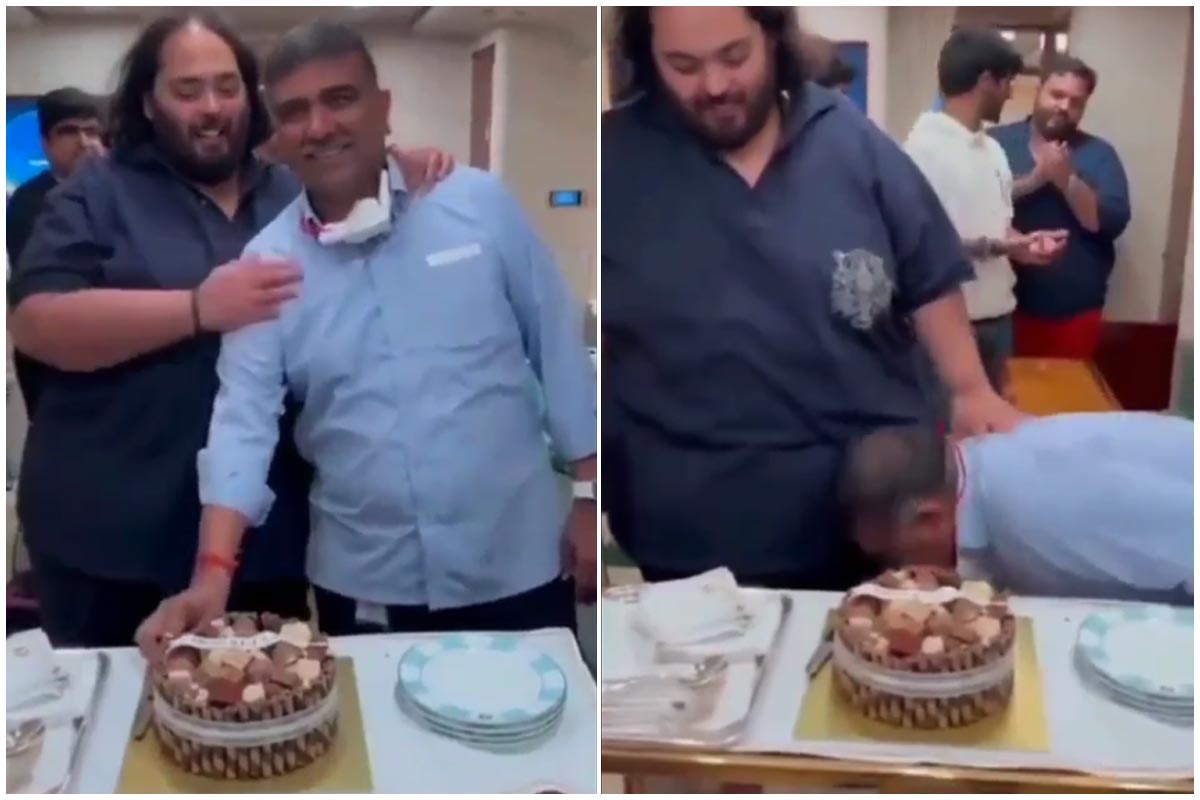 Mukesh Ambani Son Anant Ambani Viral Video Celebrates Employee Birthday ...