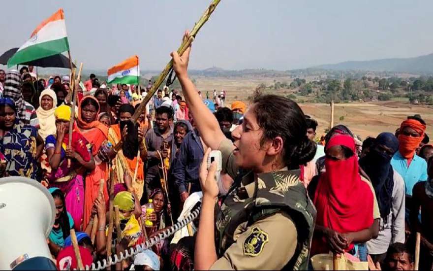 Villagers protest