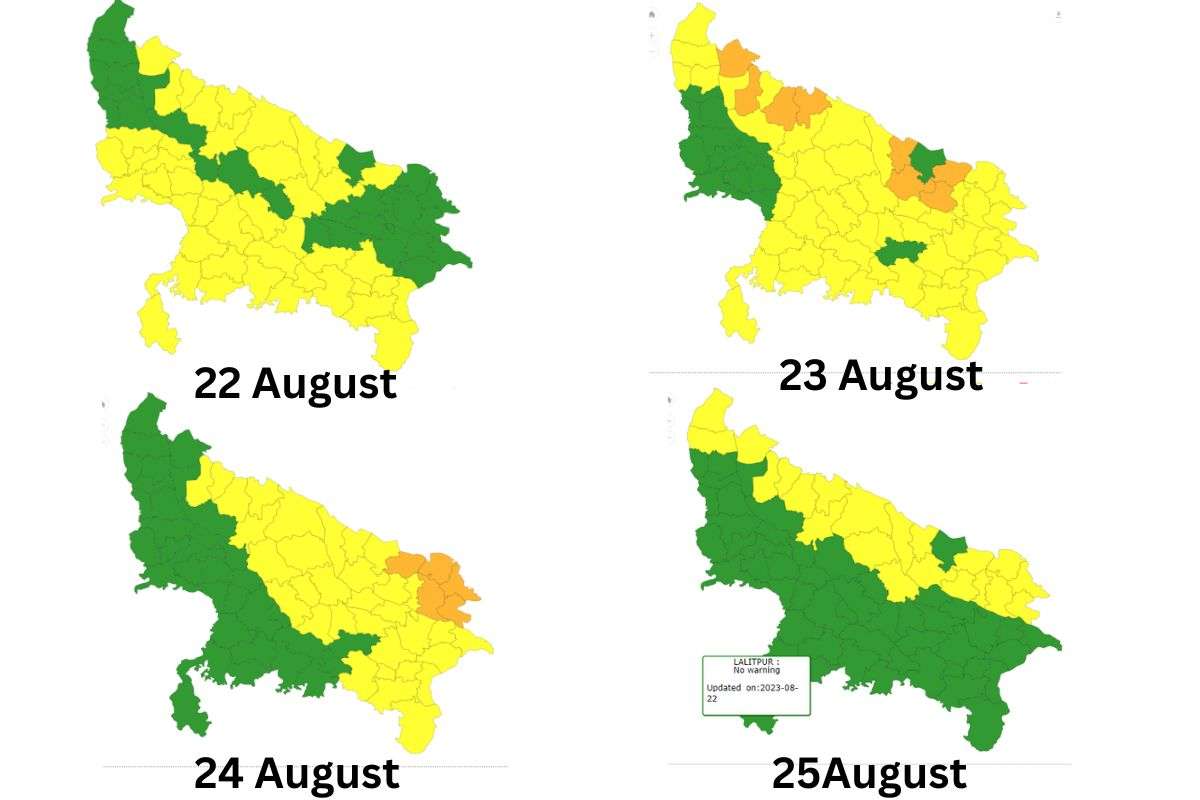 Clouds started rain will severe in these districts from 23 to 27 aug