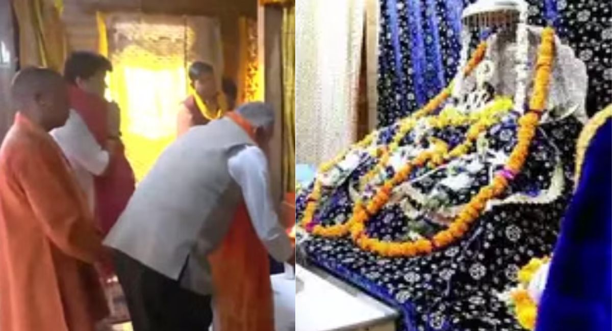 Cm Yogi Adityanath and Union Minister Jyotiraditya Scindia visited Ramlala mandir 