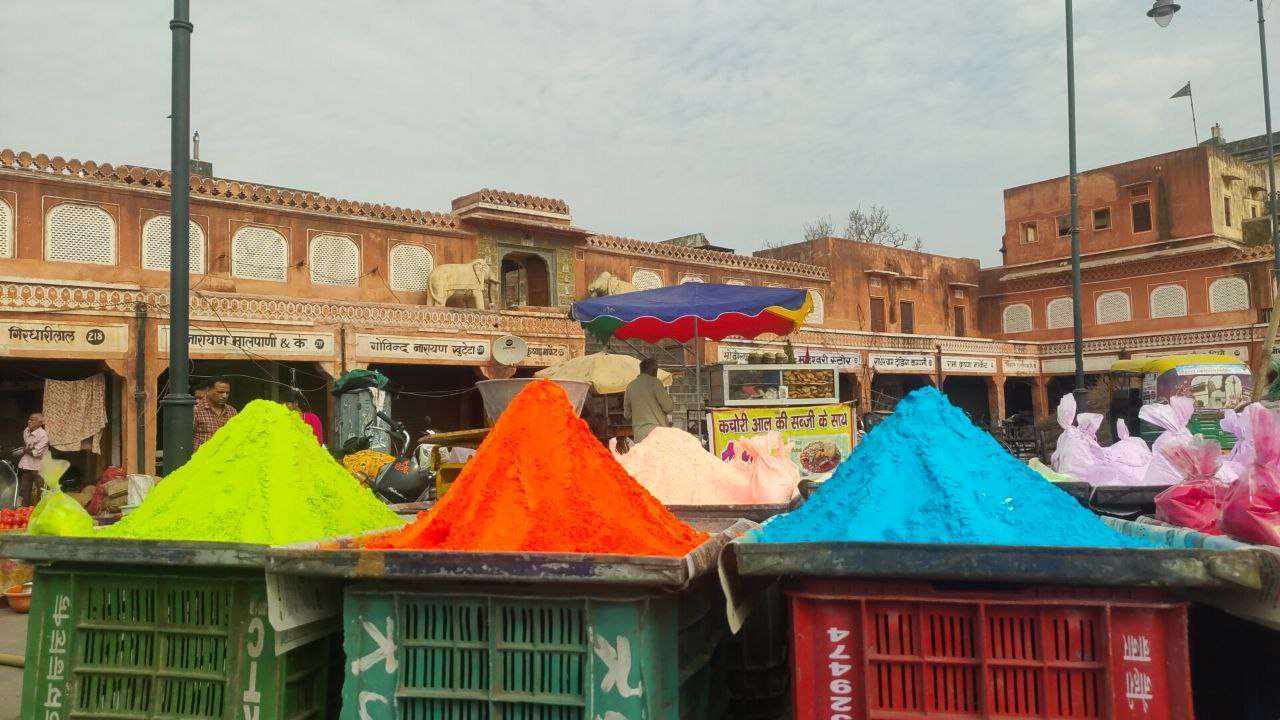 Holi worship material sold in the market