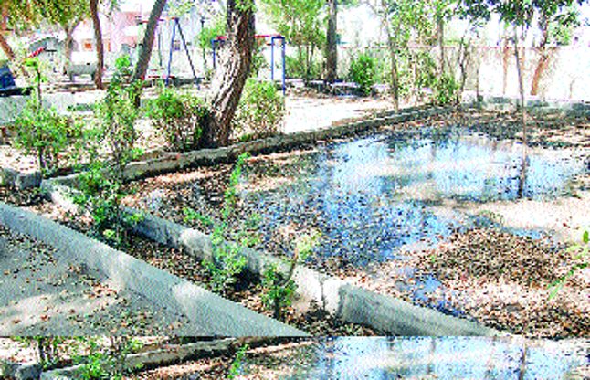 sirohi उद्यान में जल बर्बादी, अव्यवस्था से लोग परेशान