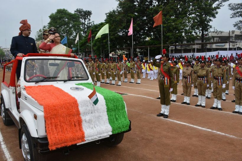 chhindwara शान से लहराया तिरंगा, चप्पे-चप्पे पर पुलिस तैनात