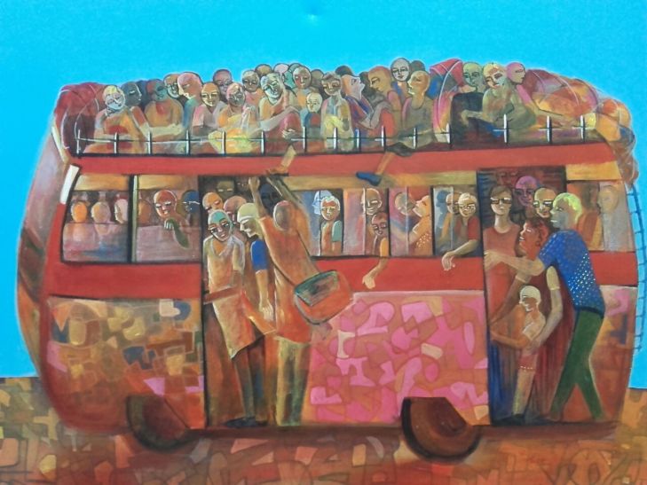 art चित्रों में दिखे भारत के अनोखे नजारे, आपने कहीं नही देखी होगी ऐसी बस