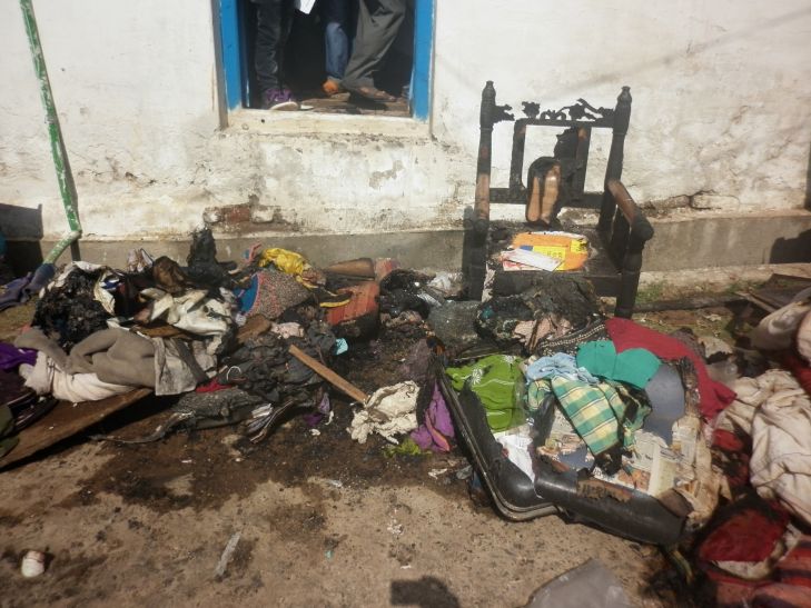 seoni गैस सिलेण्डर में लगी आग से सामान खाक