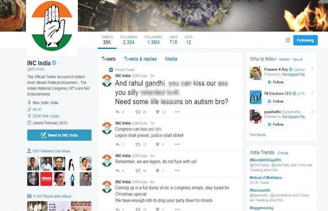 Congress Official Twitter Account Hacked राहुल गांधी के बाद कांग्रेस का ट्विटर अकाउंट हुआ हैक