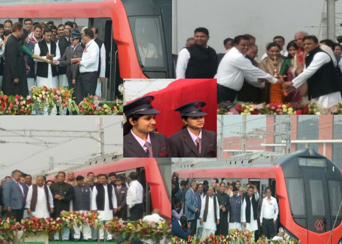 lucknow metro CM अखिलेश ने मेट्रो को दिखाई हरी झंडी, आजम बोले- अब तो तारीफ कर दीजिए नेताजी