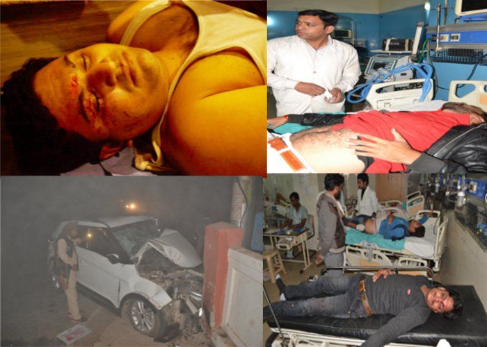 road accident कोहरे में डिवाइडर पर चढी कार ट्रांसपोर्टर की मौत बेटे सहित तीन घायल