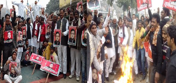samajwadi party protest मुलायम के आजमगढ़ में बगावत की आग, पूरा जिला अखिलेशमय
