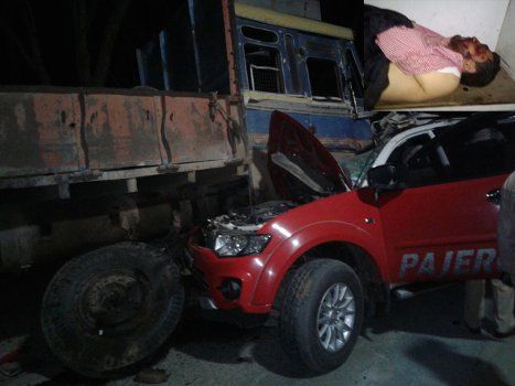 Pajero-Truck collided दर्दनाक हादसा : पजेरो-ट्रक भिड़ंत में शहर के ठेकेदार एवं Engineer की मौत, 4 गंभीर