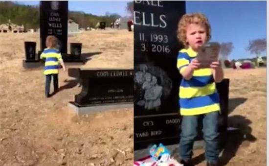 Watch 2-Year-old’s Excitement Over Gift Found on D पिता की कब्र से 2 साल के बेटे को मिला गिफ्ट, आगे की कहानी जान कर आप रो देंगे