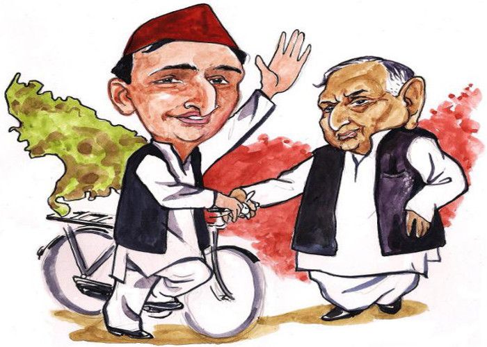 muayam akhilesh नाराज डैडी ने बेटे अखिलेश से बोला, आजा मेरी साइकिल में बैठ जा!