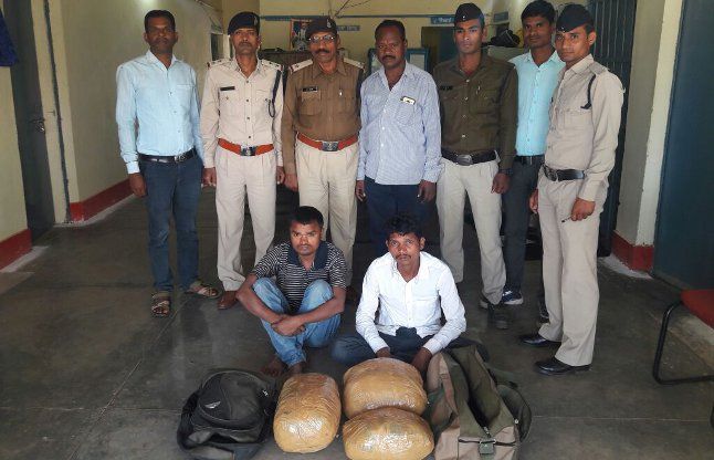 smuggler with cannabis 10 किलो अवैध गांजा के साथ दो तस्कर गिरफ्तार