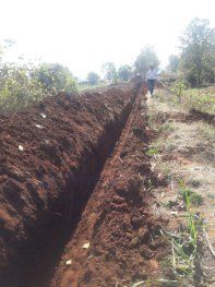 Went to go dig pipeline laid विवाद के चलते लाखापुर पाइप लाइन का काम रूका