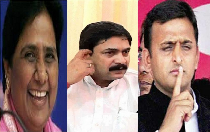 Mayawati, Vijay Mishra and Akhilesh Yadav विजय मिश्रा को बसपा में लाकर मायावती का पूर्वांचल का सियासी समीकरण बदलने की कोशिश