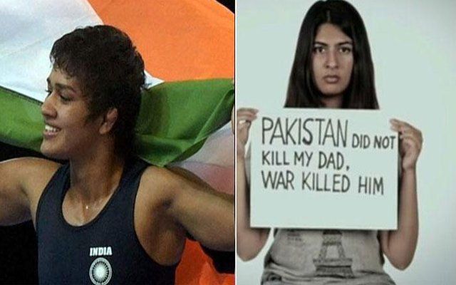 Babita Phogat with gurmehar अभिव्यक्ति की आजादी जितनी गुरमेहर को उतनी हमें भी : बबीता फोगाट