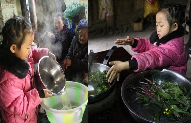 five year old पांच साल की यह बच्ची अकेले ही संभालती है पूरा घर