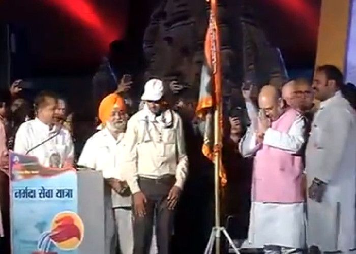 Narmada Seva Yatra jabalpur नर्मदा सेवा ने लिया ऐतिहासिक रूप, भाजपा के राष्ट्रीय अध्यक्ष शाह समेत कई मंत्रियों की अगवानी