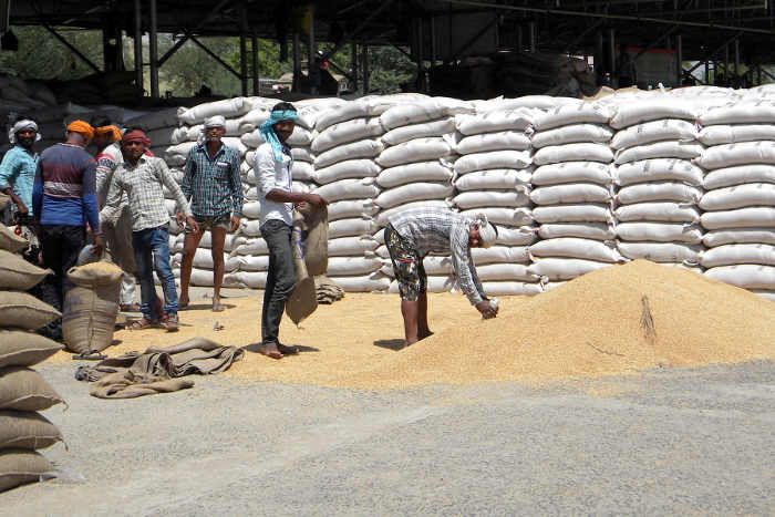 Transportation किसानों को गेहूं का ढेर लगाने नहीं जगह