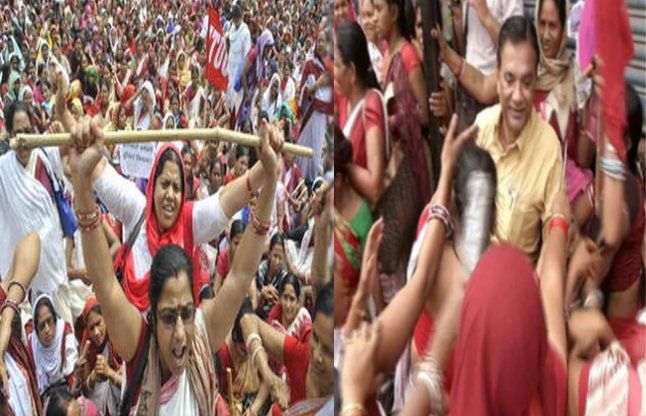 Bihar news, Anganwadi workers, workers protest, bi आंगनबाड़ी सेविकाएं बोलीं -