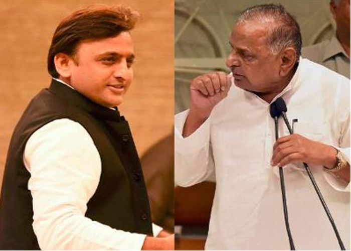 Mulayam and Akhilesh Yadav मुलायम को सपा अध्यक्ष बनाने पर अखिलेश का यू-टर्न, पहली बार दिया बड़ा बयान