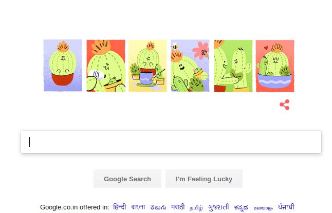 mother's day google doodle Mother's Day पर गूगल ने बनाया कैक्टस का आकर्षक डूडल