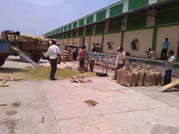 Moong do crop weighed pillared खरीदी केंद्र में पर नहीं दिख रहे किसान