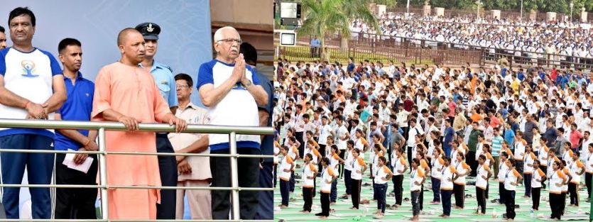 yogi राज्यपाल और मुख्यमंत्री ने देखा योगा का पूर्वाभ्यास