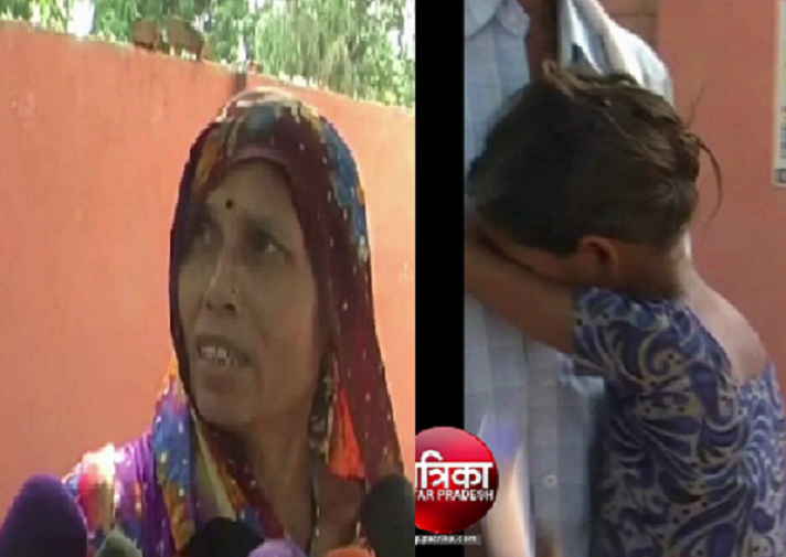 woman protest, योगी राज में सात दिन से बेटियों संग धूप में बैठी है पीड़िता, दबंगों ने किया ये हाल