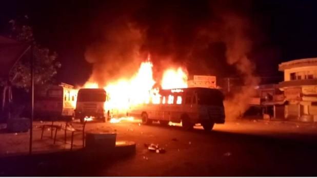 nagour attack आनंदपाल एनकाउंटर: सांवराद में कर्फ्यू,एसपी की कार फूंकी